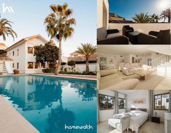 Spacious house with pool, garden and solarium in Las Chapas, Marbella, Prenota Villa Hotel a Costa del Sol con piscina, Piscina