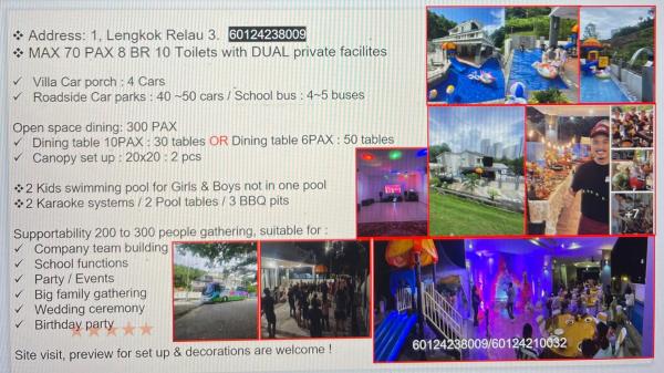 40PAX 7BR Villa with Kids Swimming pool, KTV, Pool Table n BBQ near SPICE Arena Penang 9800 SQFT, Reserva ahora Casa o chalet Hoteles con piscina en Penang, Piscina