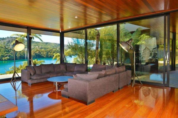 Waterfall Bay Glass House, Buchen Sie Ferienhaus Picton 