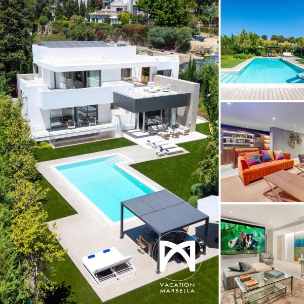 VACATION MARBELLA I Villa Quinn, New Built Villa, Swimming-pool, Cinema Room and Bar, Minutes from Golfs and Beaches, Prenota  Hotel a Costa del Sol con piscina, Piscina