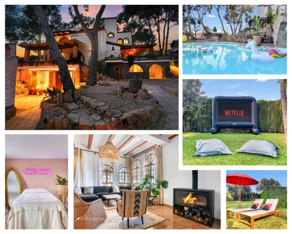 Villa near Valencia 17PAX, Pool, Cinema, BBQ, KidsRoom, Book  Hotels in Manises with a Pool, Swimming Pool
