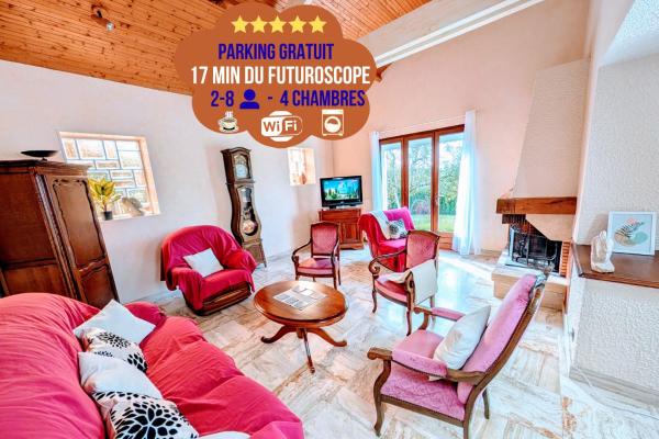 Villa Mousse, Maison 4Ch 6 Lits à 17 min du Futuroscope, Réserver  La Celle-sous-Gouzon 