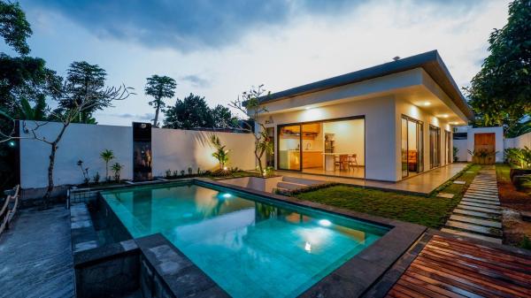 Casa de River Nyanyi - 2BR Villa Private Pool with River and Jungle View, Reserva ahora  Hoteles con piscina en Bali, Piscina