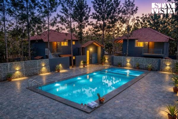 StayVista at The Boho Hideaway with Shared Pool, BBQ and Bonfire, Réserver  Hôtels avec piscine à Karnataka, Piscine