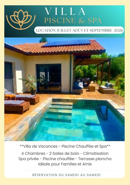 Villa Piscine Chauffée et Spa Idéale pour Famille et Amis, Réserver  Castandet 